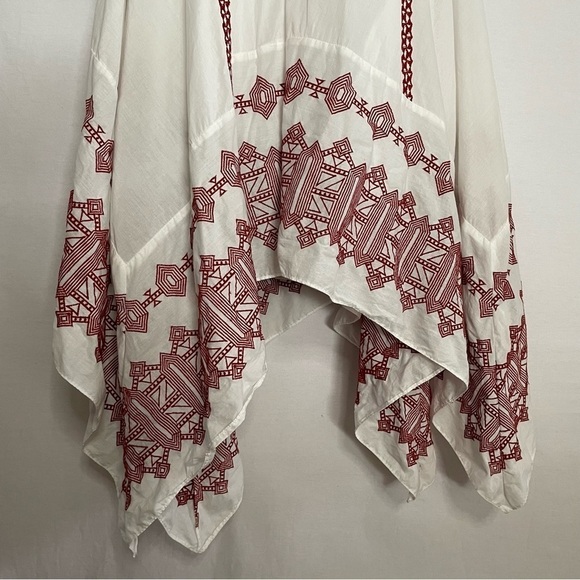 Joie Embroidered Boho Milanira Maxi Dress In Porcelain Handkerchief Hemline - Picture 6 of 16